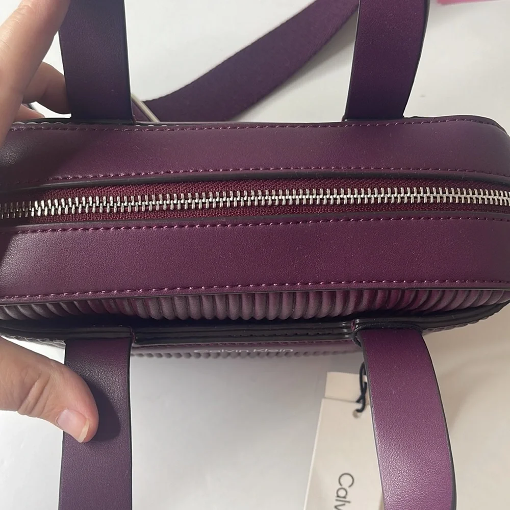 Calvin Klein Bette 2 in 1 Crossbody with Pouch Wristlet Eggplant